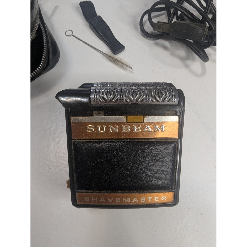 Vintage Sunbeam Shavemaster Electric Razor SM-AP Black Gold with Case *Tested*